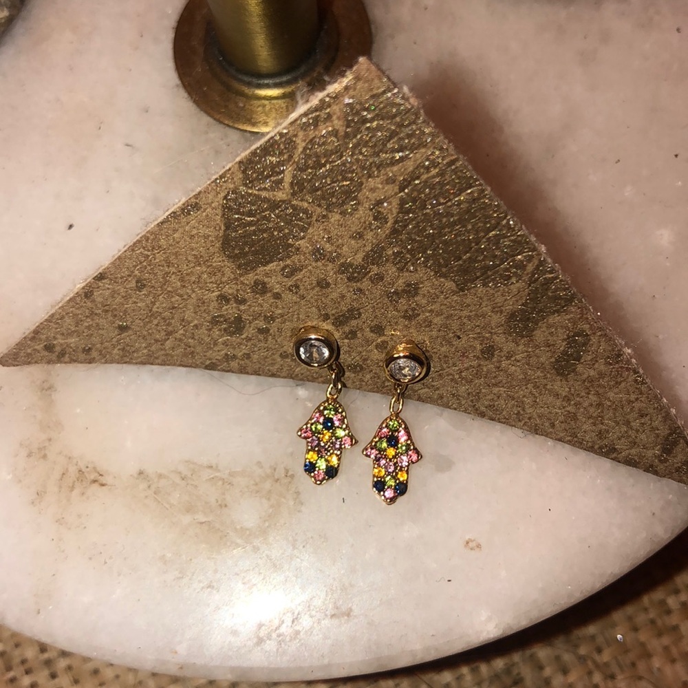 NWT HAMSA HUGGIE EARRINGS